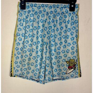 Lacrosse Unlimited UNLTD Youth YL Hawaiian Tiki Lacrosse Shorts Blue Floral Mesh